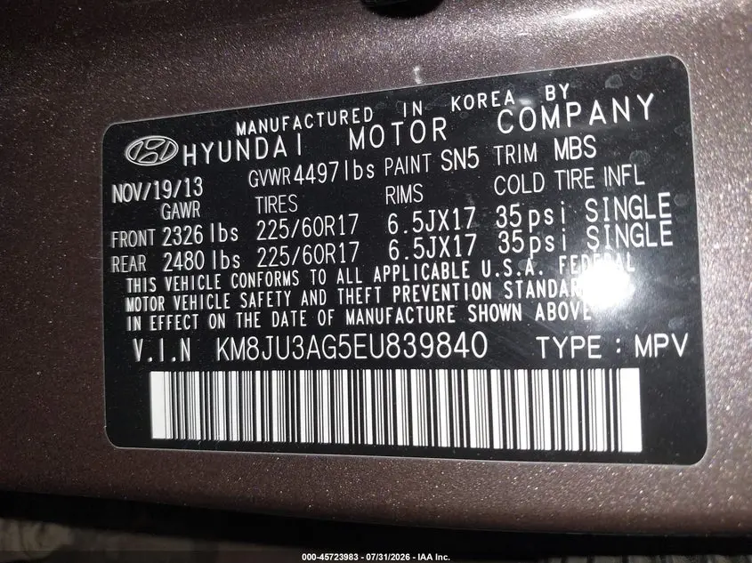 2014 HYUNDAI TUCSON SE