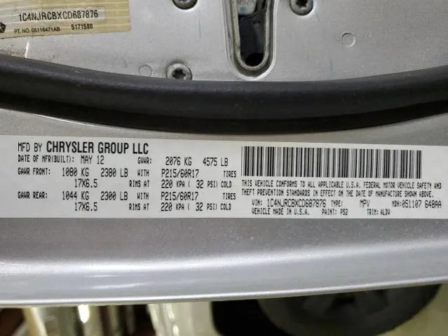 2012 JEEP PATRIOT LIMITED  