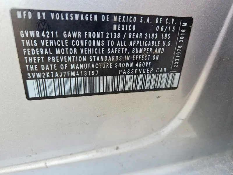 2015 VOLKSWAGEN JETTA BASE  