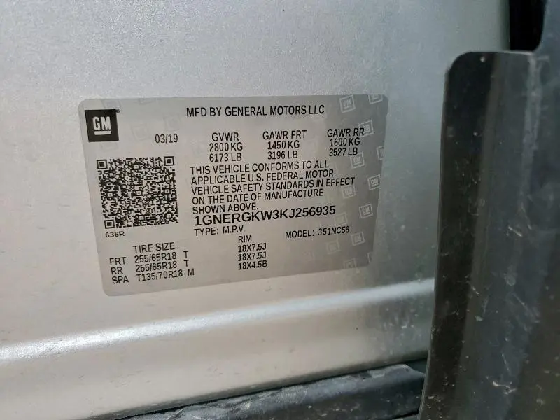 2019 CHEVROLET TRAVERSE LT  