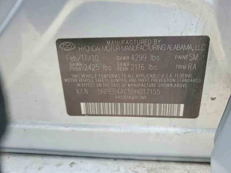 2011 HYUNDAI SONATA GLS  