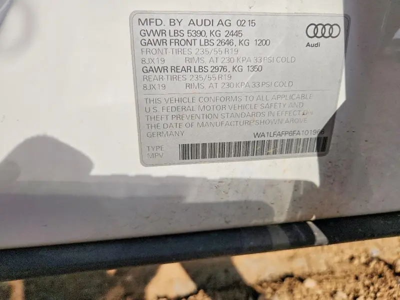 2015 AUDI Q5 PREMIUM PLUS  