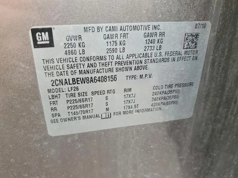 2010 CHEVROLET EQUINOX LS  