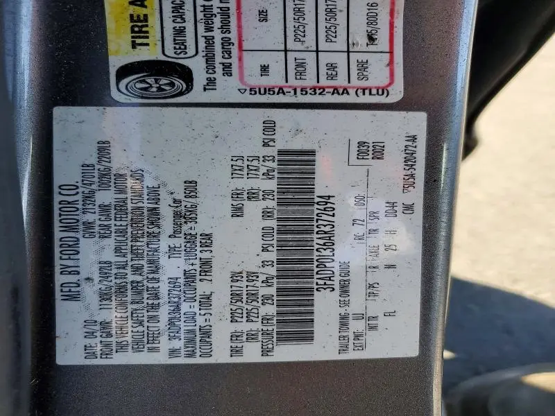 2010 FORD FUSION HYBRID  