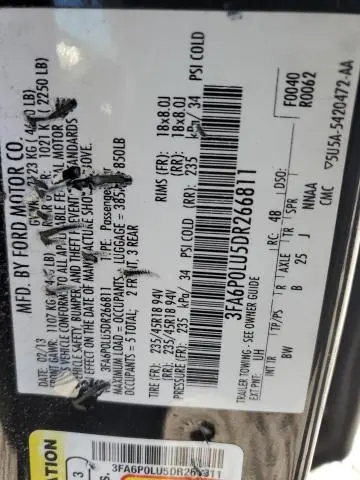 2013 FORD FUSION SE HYBRID  