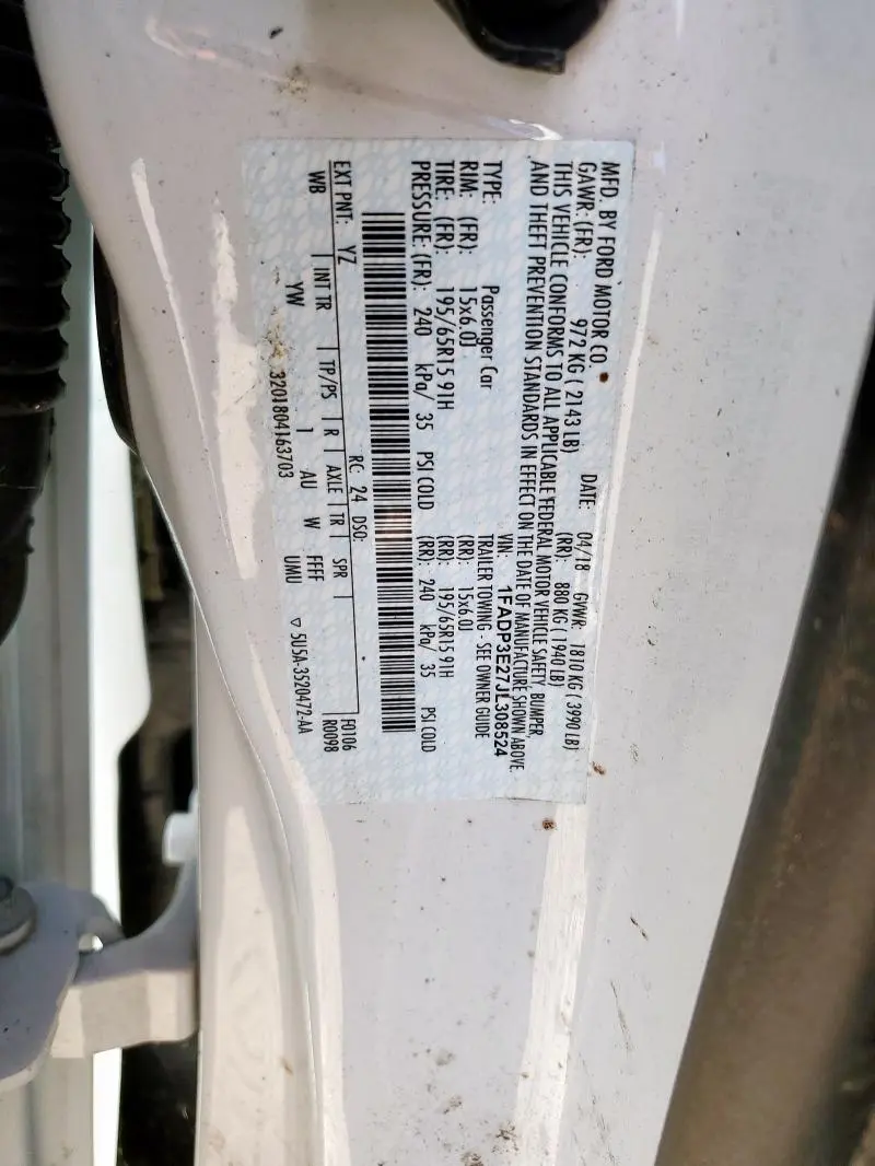 2018 FORD FOCUS S  