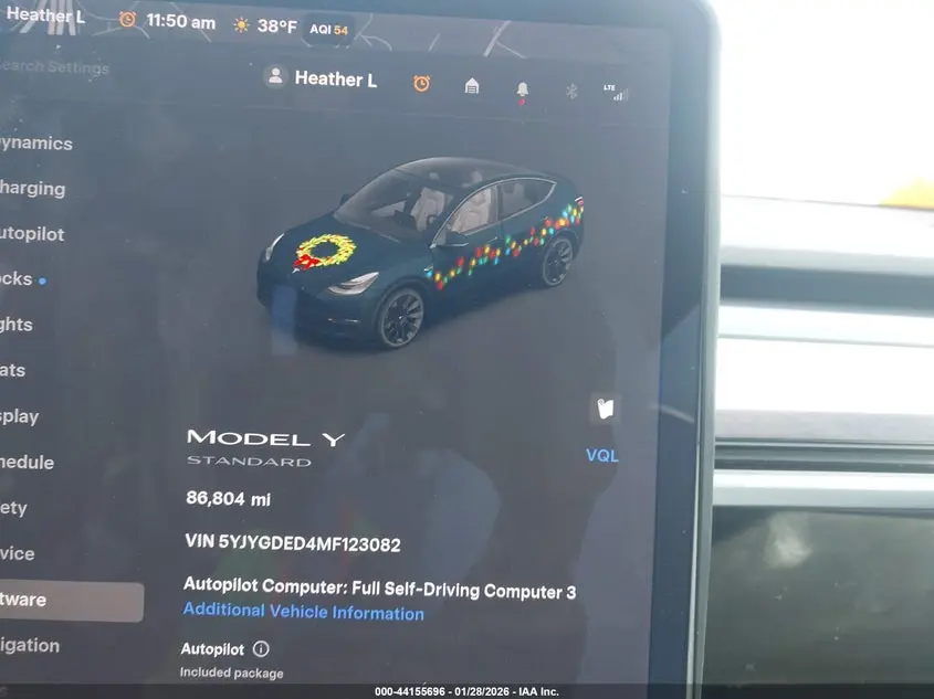 2021 TESLA MODEL Y STANDARD RANGE REAR-WHEEL DRIVE