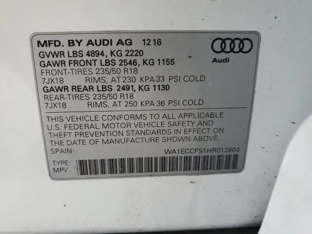2017 AUDI Q3 PREMIUM  