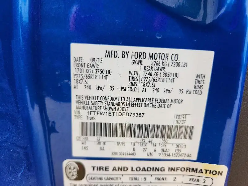 2013 FORD F150 SUPERCREW  