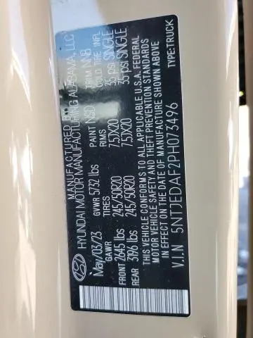 2023 HYUNDAI SANTA CRUZ LIMITED  