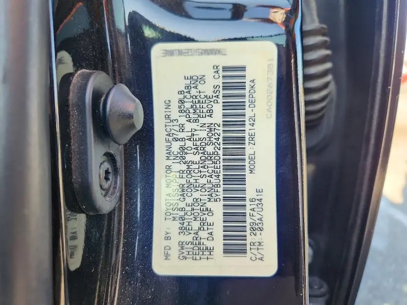 2013 TOYOTA COROLLA L  