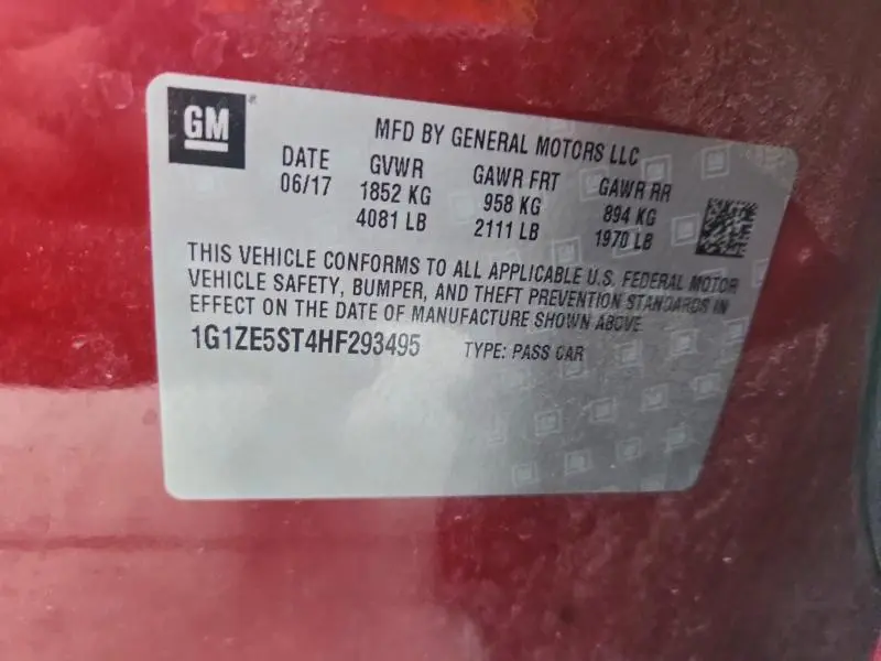 2017 CHEVROLET MALIBU LT  