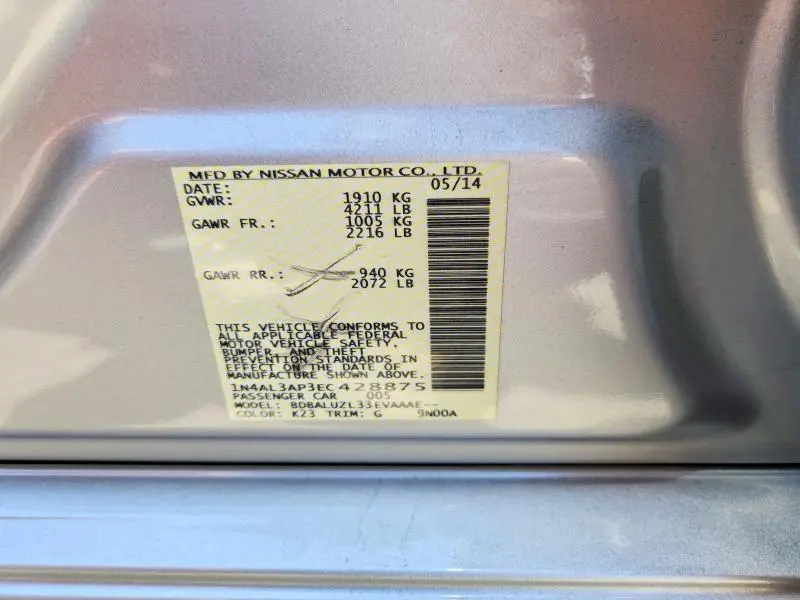 2014 NISSAN ALTIMA 2.5 SV  