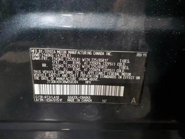2011 TOYOTA RAV4 LIMITED  