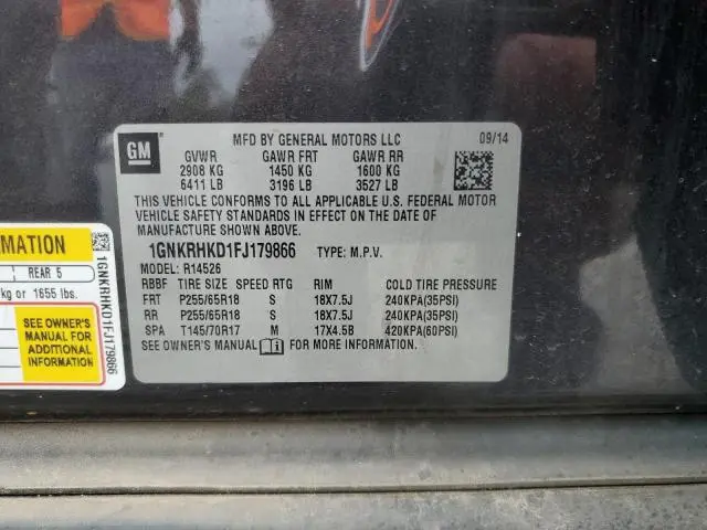 2015 CHEVROLET TRAVERSE LT  