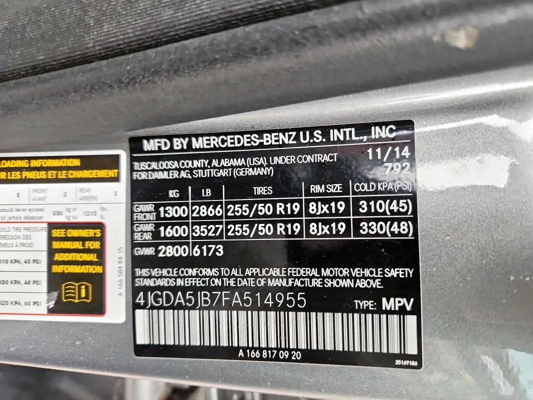 2015 MERCEDES-BENZ ML 350  