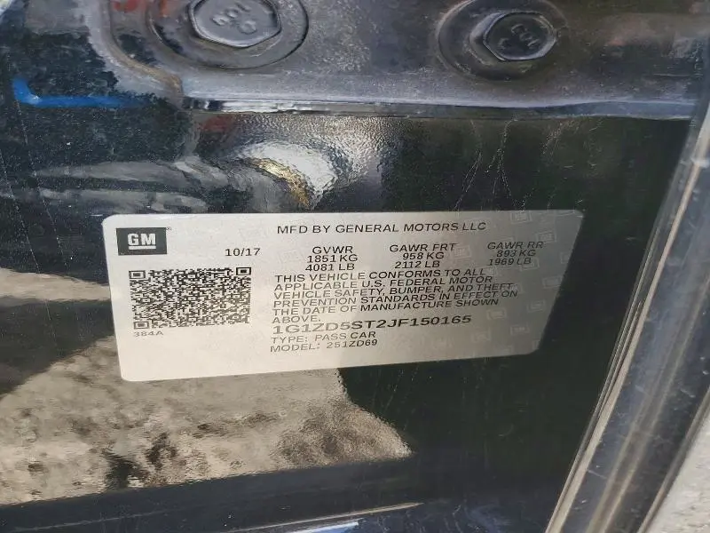 2018 CHEVROLET MALIBU LT  