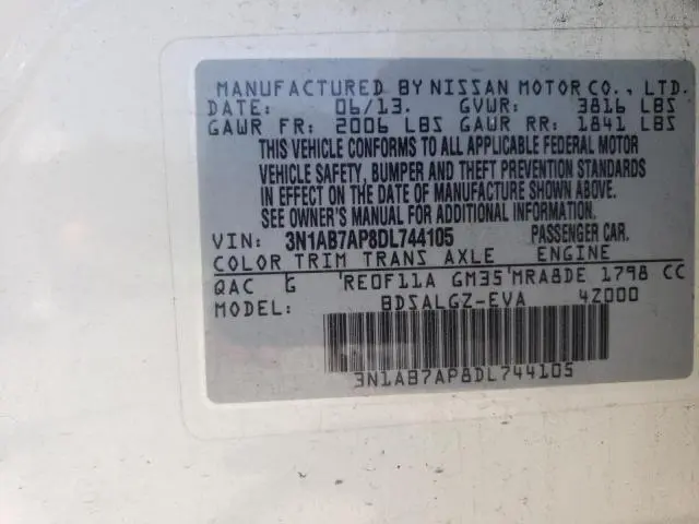 2013 NISSAN SENTRA S  
