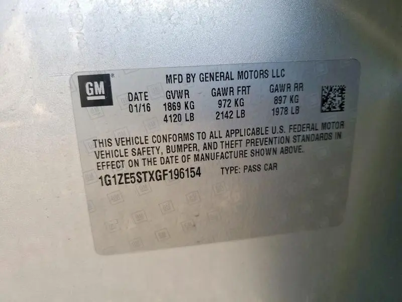 2016 CHEVROLET MALIBU LT  