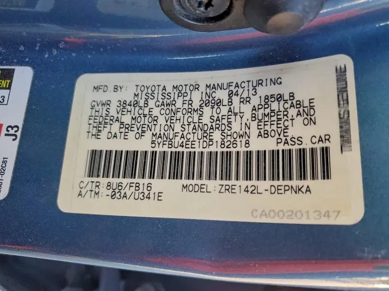 2013 TOYOTA COROLLA BASE  