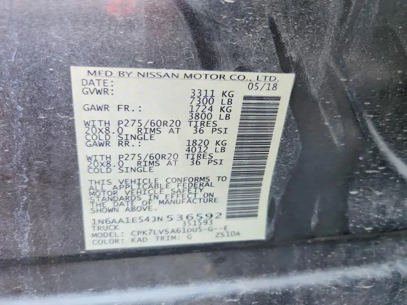 2018 NISSAN TITAN SL  