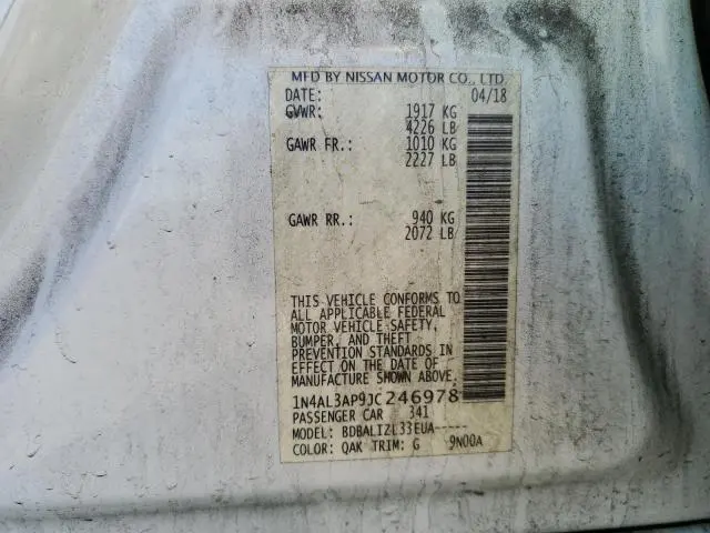 2018 NISSAN ALTIMA 2.5  