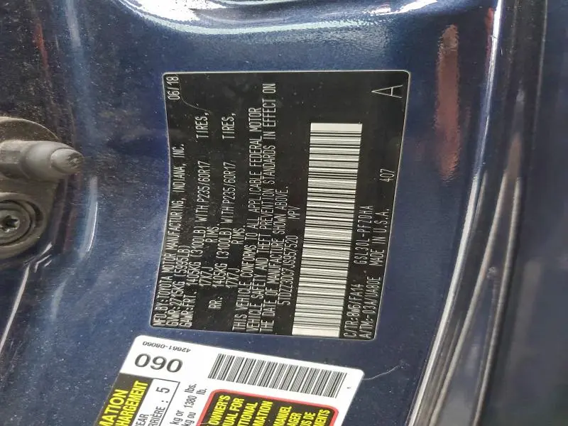 2018 TOYOTA SIENNA L  