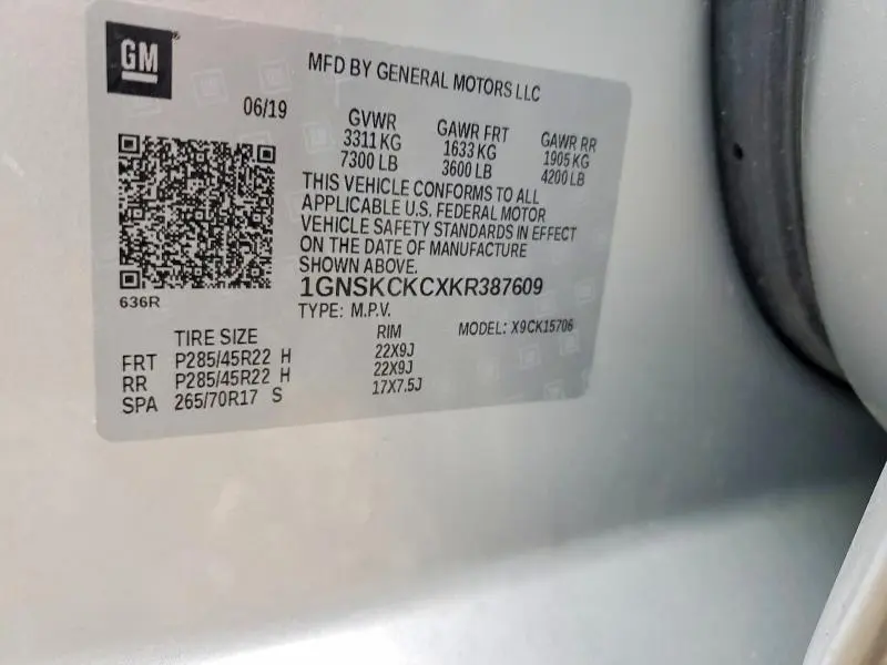 2019 CHEVROLET TAHOE K1500 PREMIER  