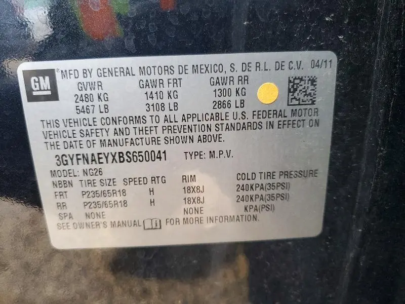 2011 CADILLAC SRX LUXURY COLLECTION  
