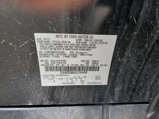 2015 FORD TAURUS SE  