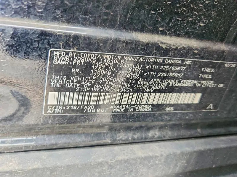 2021 TOYOTA RAV4 XLE  