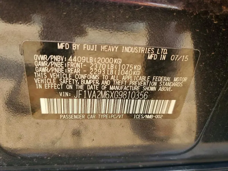 2016 SUBARU WRX STI  
