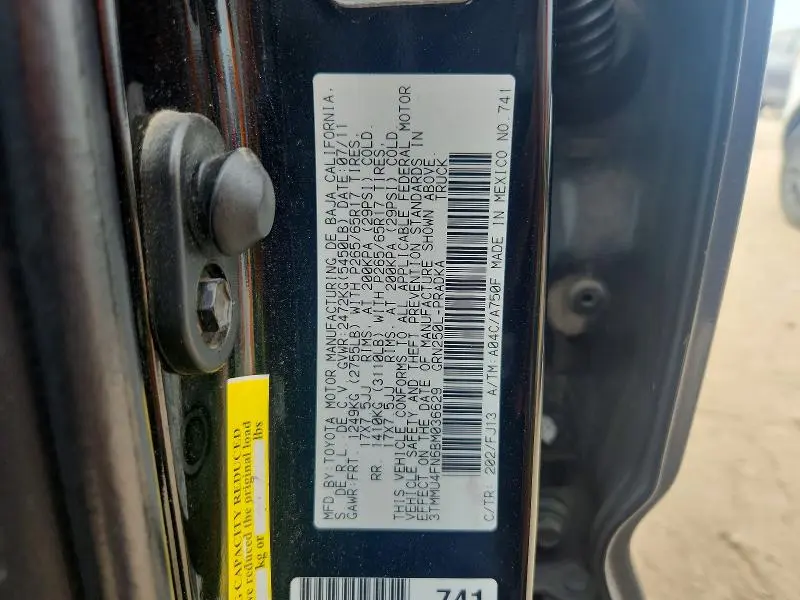 2011 TOYOTA TACOMA DOUBLE CAB LONG BED  