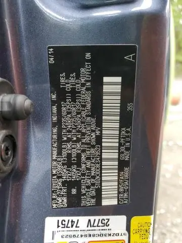 2014 TOYOTA SIENNA   