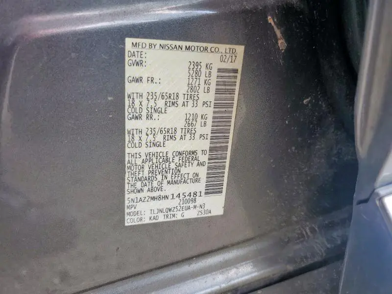 2017 NISSAN MURANO S  