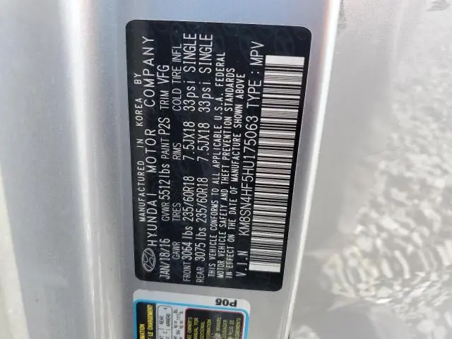 2017 HYUNDAI SANTA FE SE