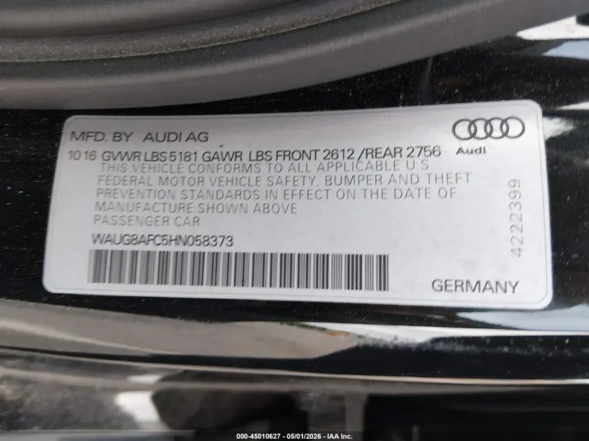 2017 AUDI A6 2.0T PREMIUM