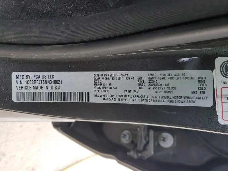 2022 RAM 1500 LARAMIE  