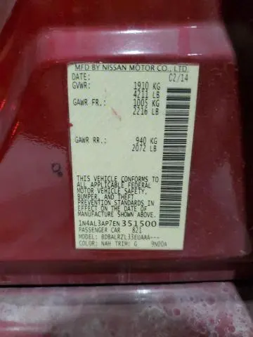 2014 NISSAN ALTIMA 2.5  