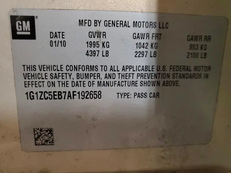 2010 CHEVROLET MALIBU 1LT  