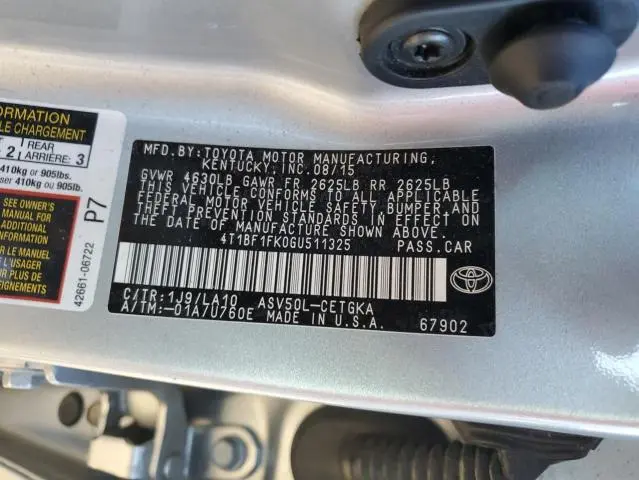 2016 TOYOTA CAMRY LE