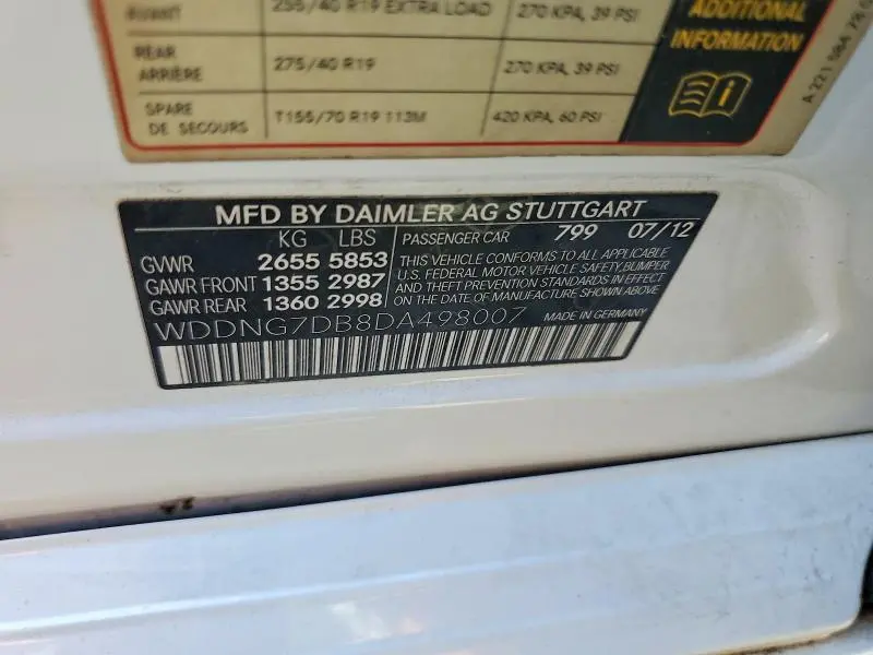 2013 MERCEDES-BENZ S 550  