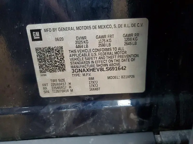2020 CHEVROLET EQUINOX LS  