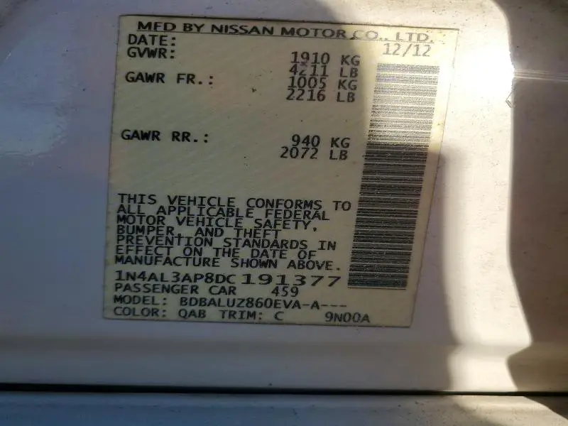 2013 NISSAN ALTIMA 2.5  