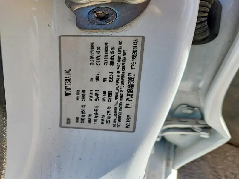 2019 TESLA MODEL 3   