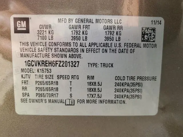 2015 CHEVROLET SILVERADO K1500 LT  