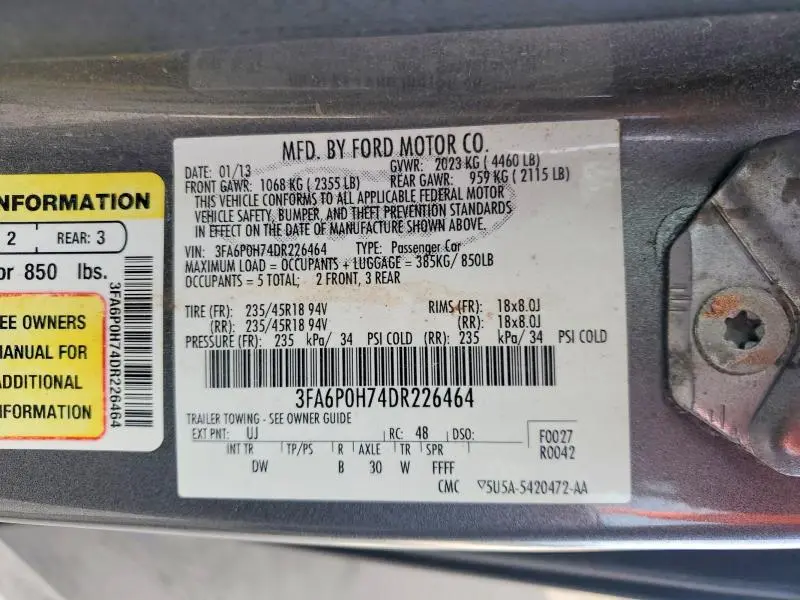 2013 FORD FUSION SE  
