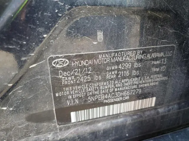 2013 HYUNDAI SONATA GLS  