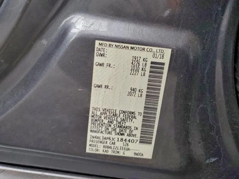 2018 NISSAN ALTIMA 2.5  