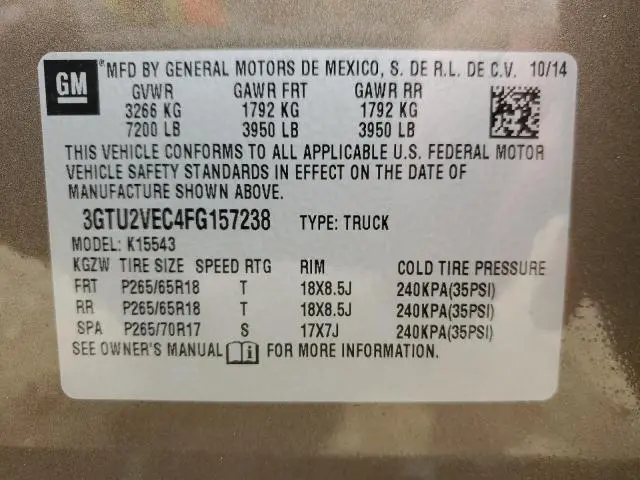 2015 GMC SIERRA K1500 SLT  
